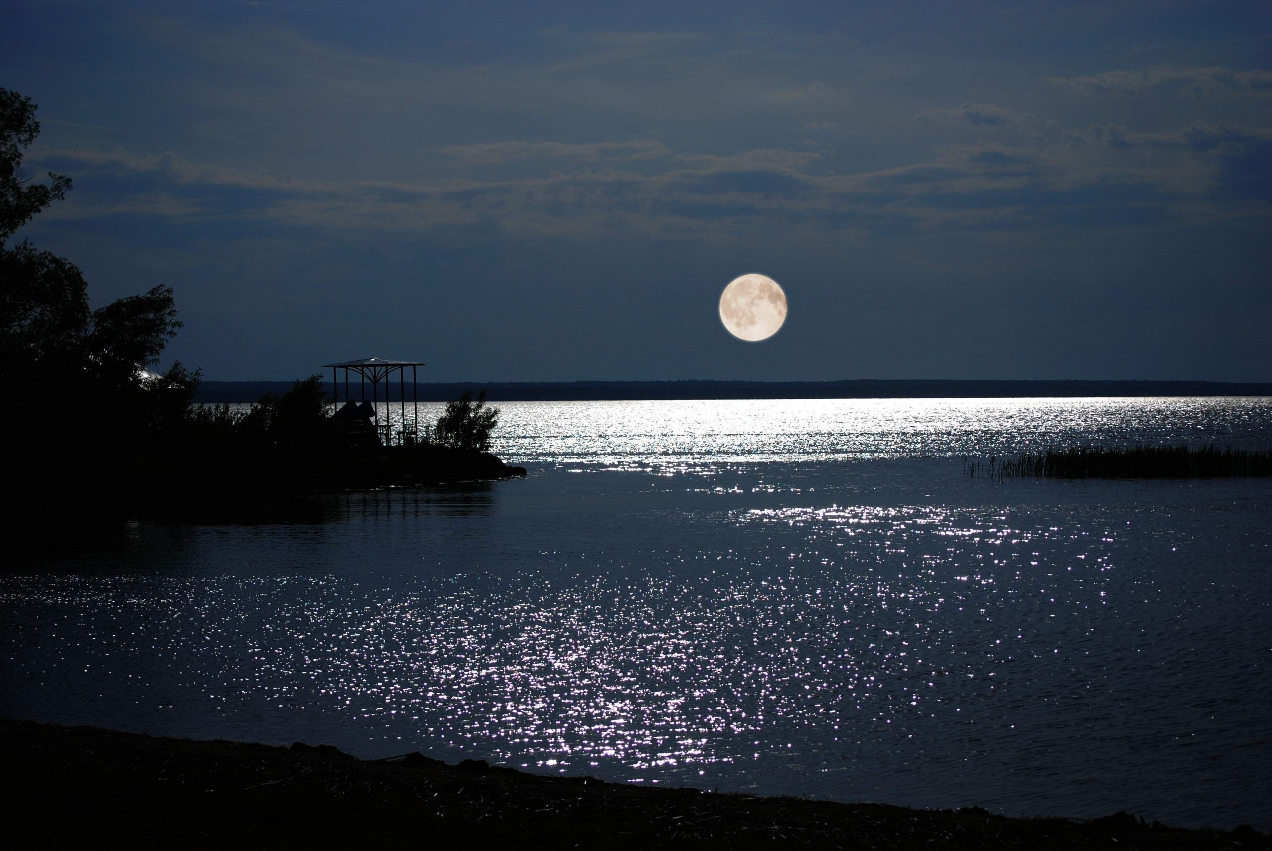 Moon over water